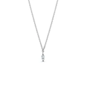 0.13 CT Marquise Moissanite Diamond Solitaire Pendent Necklace