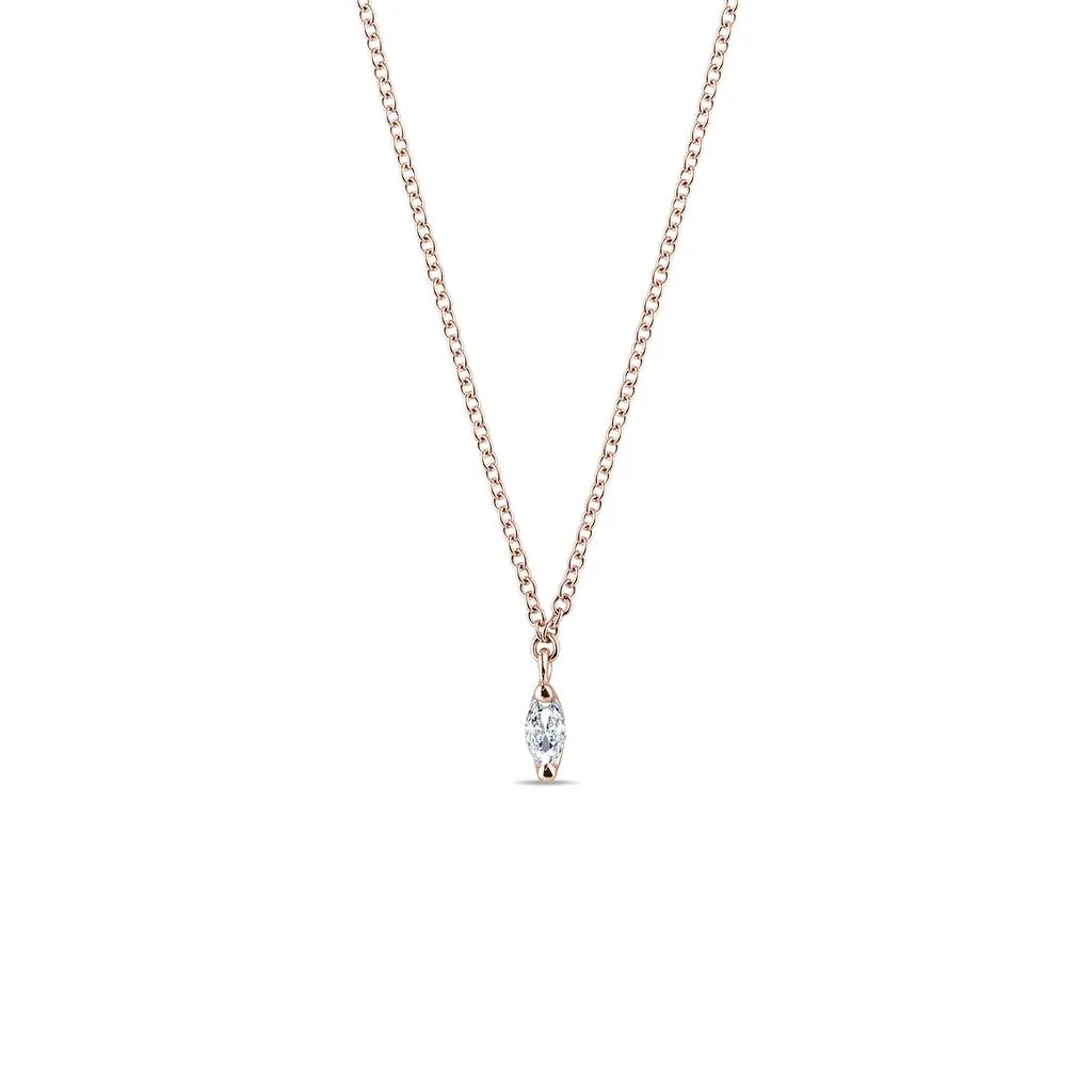 0.13 CT Marquise Moissanite Diamond Solitaire Pendent Necklace