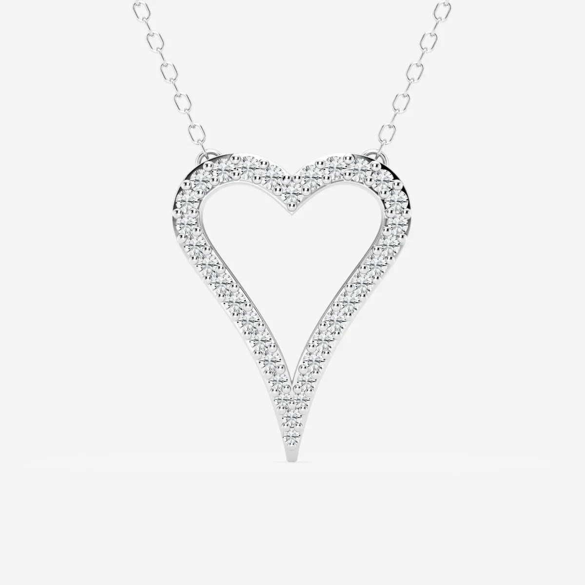 0.25 TCW Round Moissanite Diamond Heart Pandant Necklace