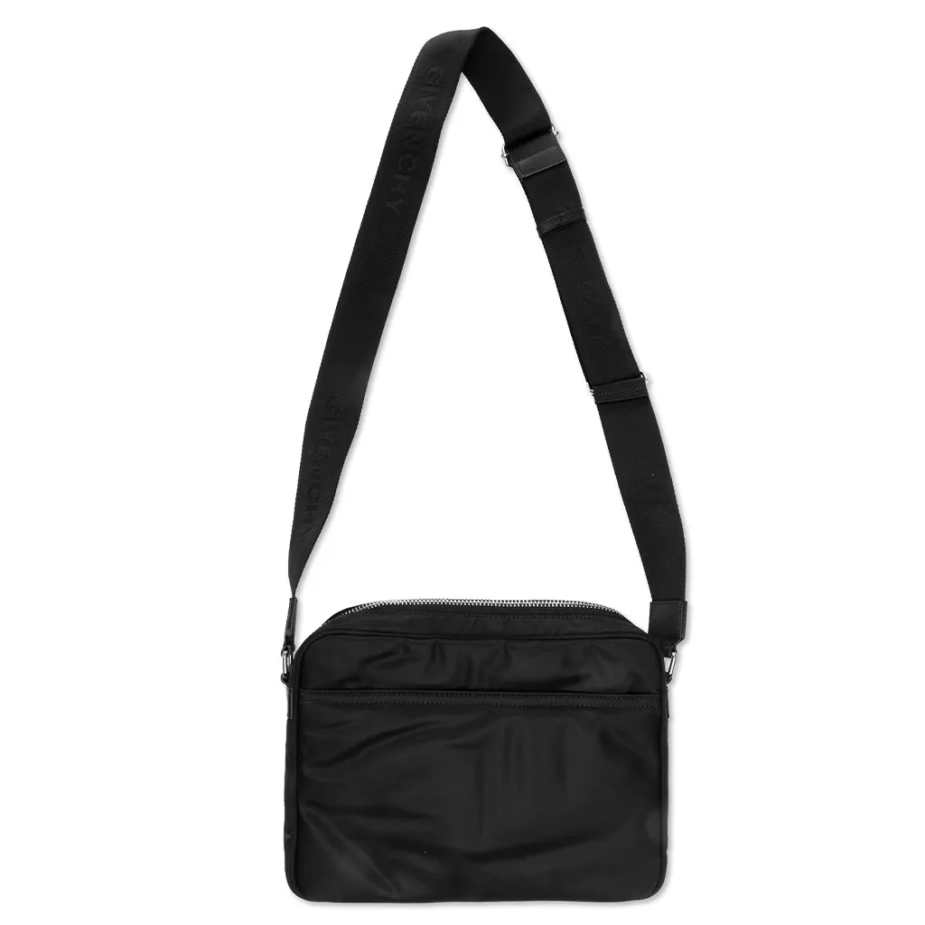 4G Light Double Pouch Messenger Bag - Black