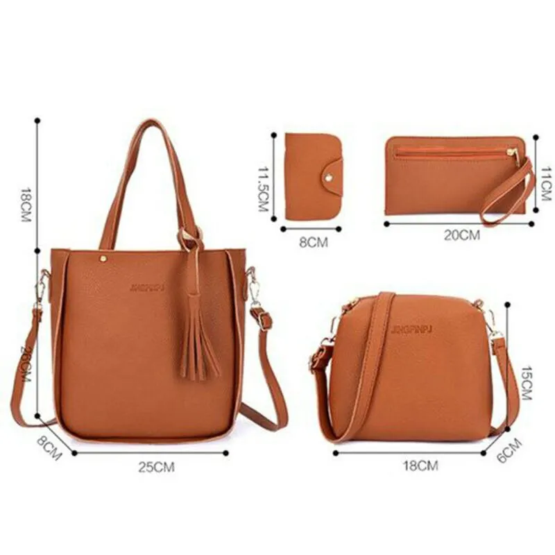 4pcs Women Bag Set Fashion Female Purse and Handbag Four-Piece Shoulder Bag Tote Messenger Purse Bag Drop Shipping