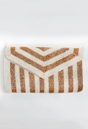 A Night Out Beaded Clutch in White