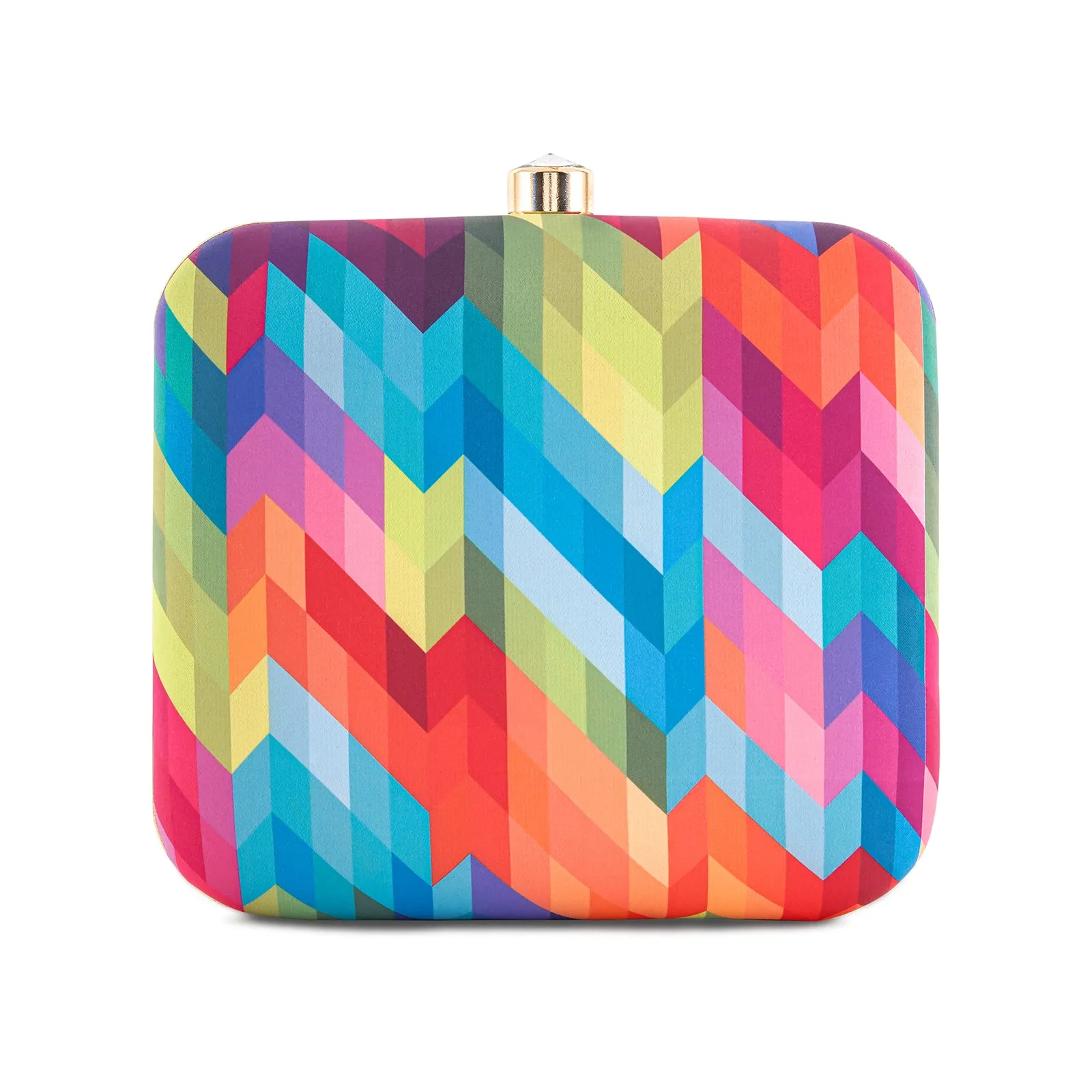 Abstract Bliss Multicolour Printed Clutch