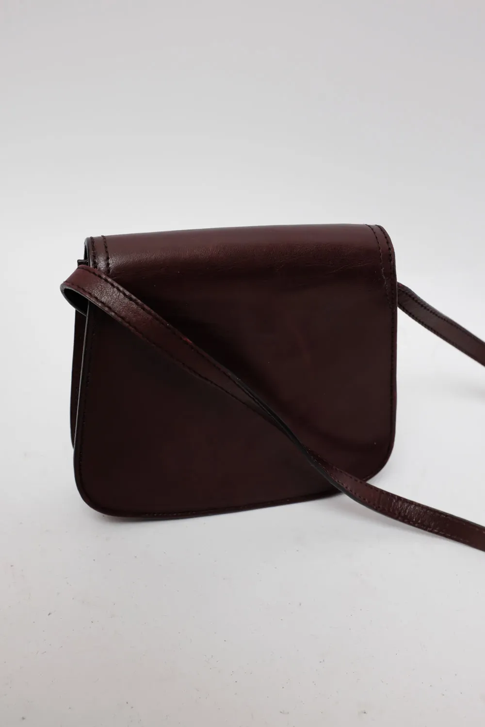 AIGNER BURGUNDY CROSSBODY LEATHER BAG