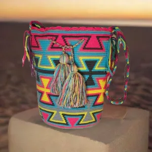 Alaia Large Handmade Crochet Wayuu Mochila Bag