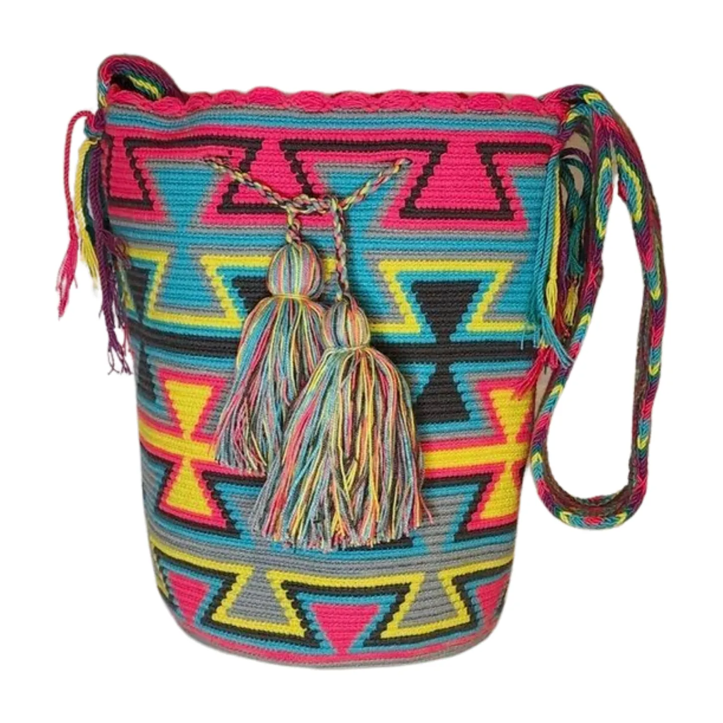 Alaia Large Handmade Crochet Wayuu Mochila Bag