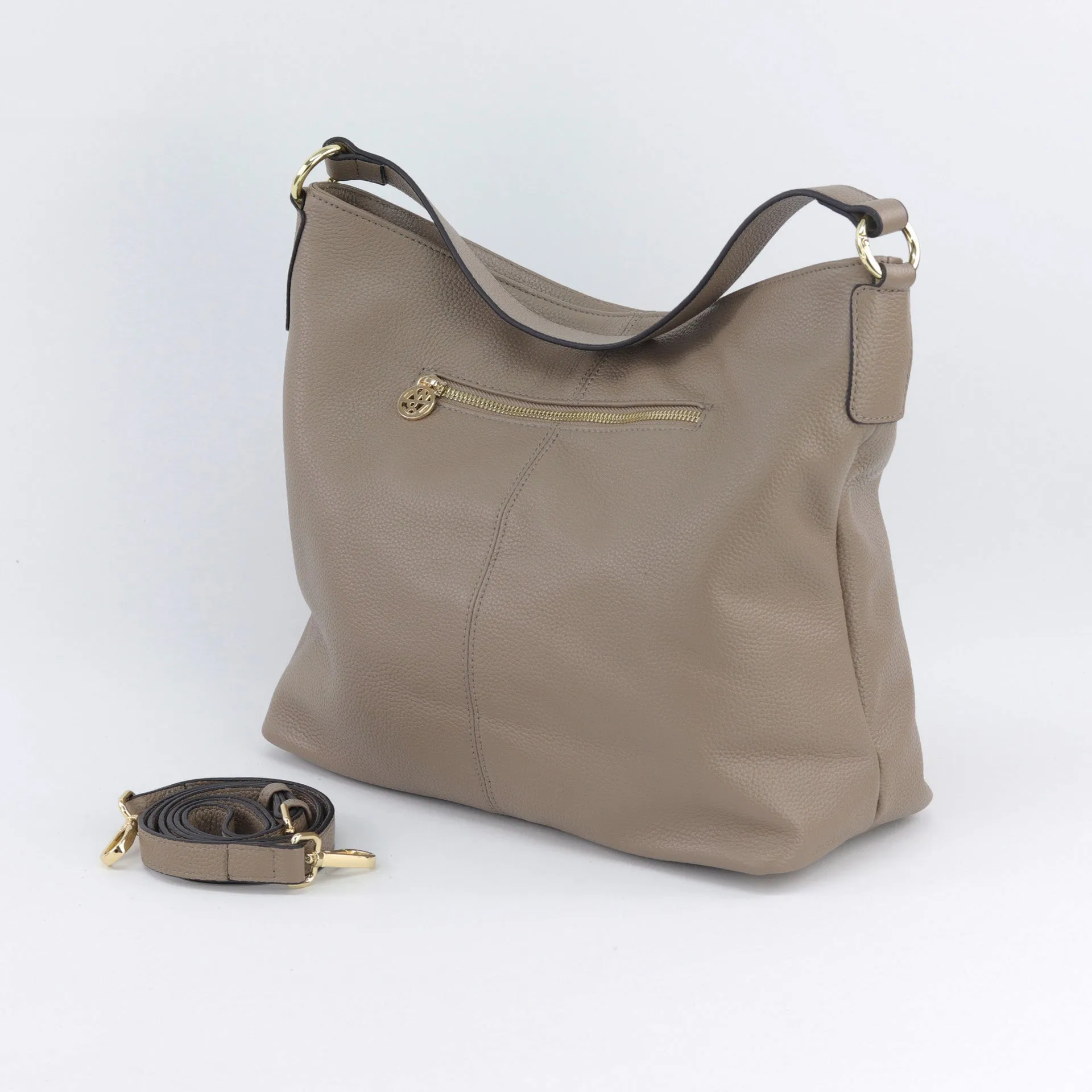 Chic Amber Leather Hobo Bag with Soft Suede Accents - Stylish and Versatile Tote