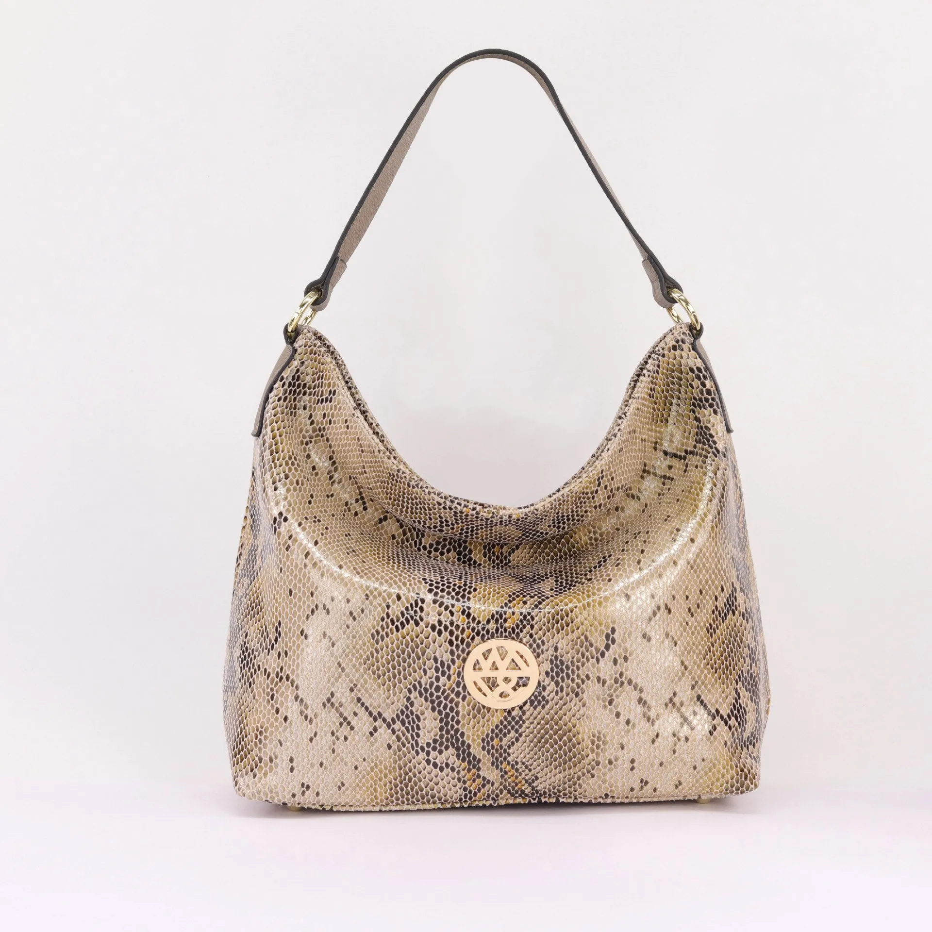 Chic Amber Leather Hobo Bag with Soft Suede Accents - Stylish and Versatile Tote