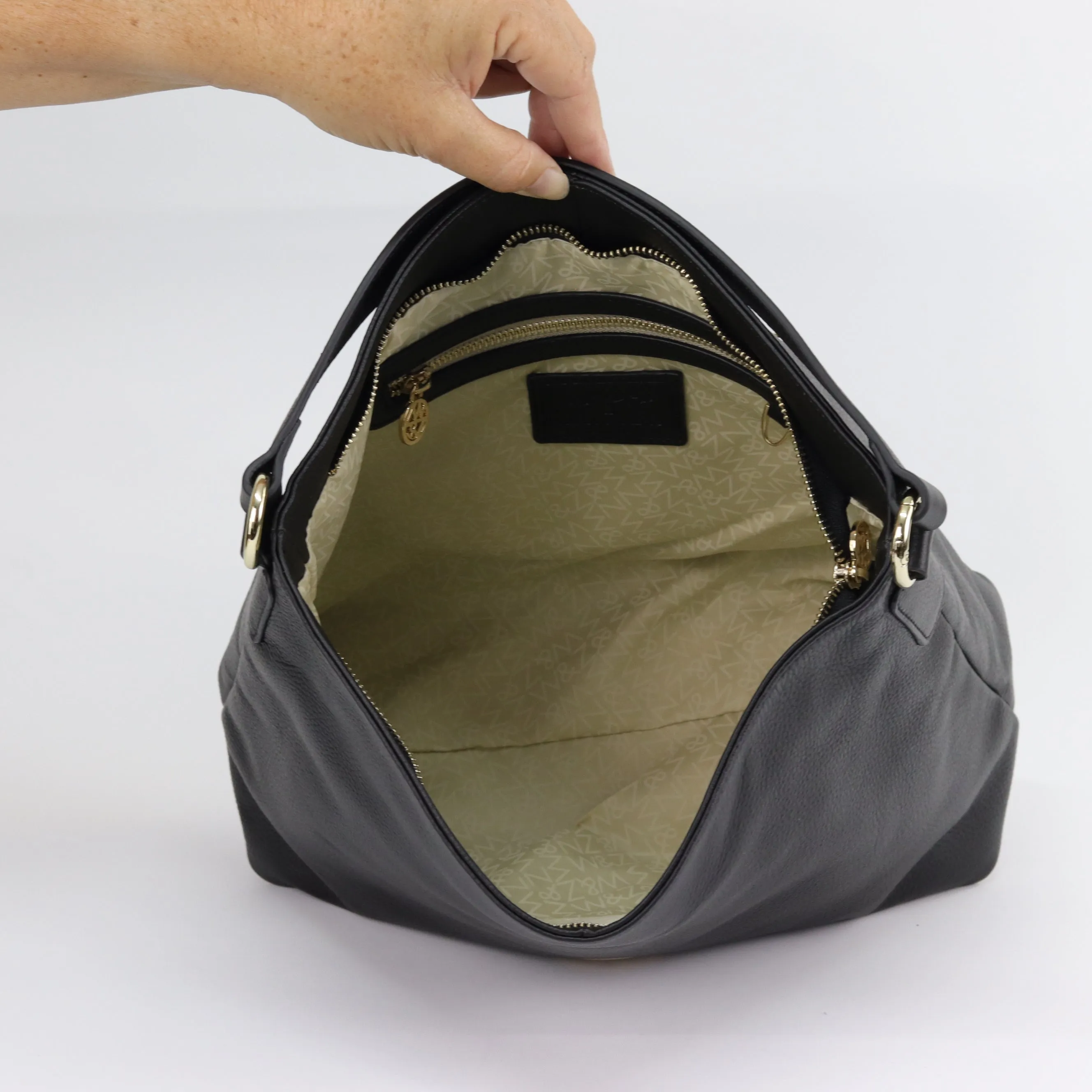 Chic Amber Leather Hobo Bag with Soft Suede Accents - Stylish and Versatile Tote