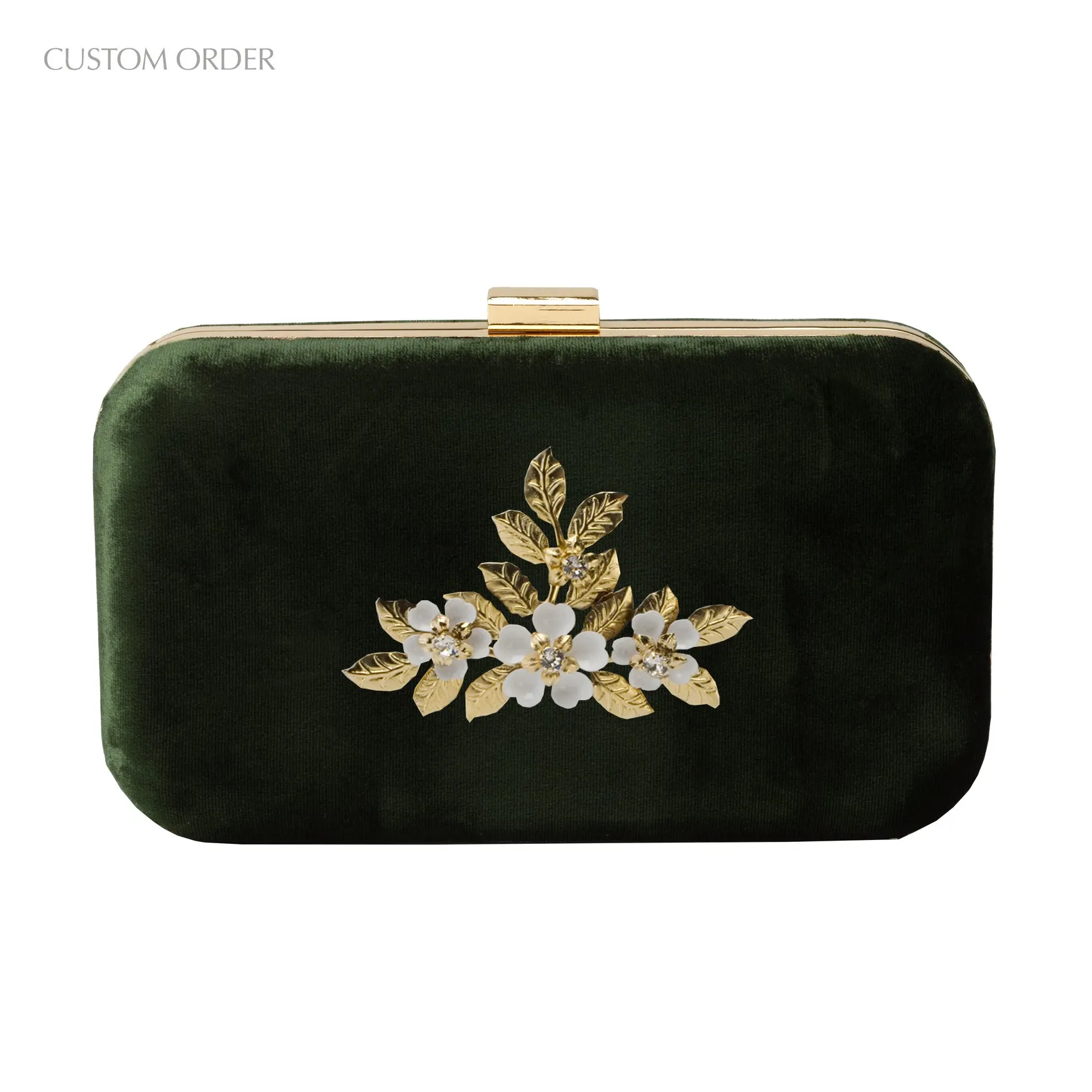 Amelia Forest Green Clutch