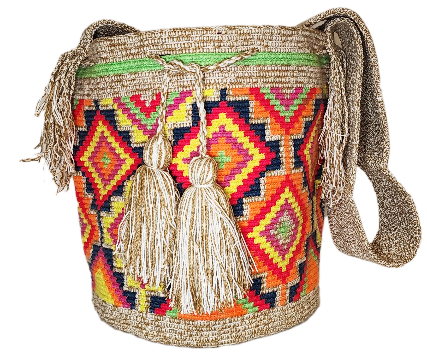 Aubrey Large Handmade Crochet Wayuu Mochila Bag