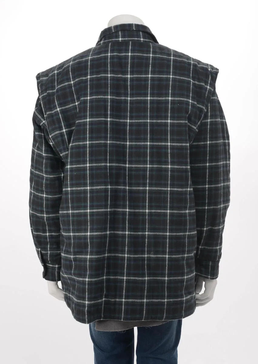 Balenciaga Green & Grey Cotton Check Twinset Shirt FR 38