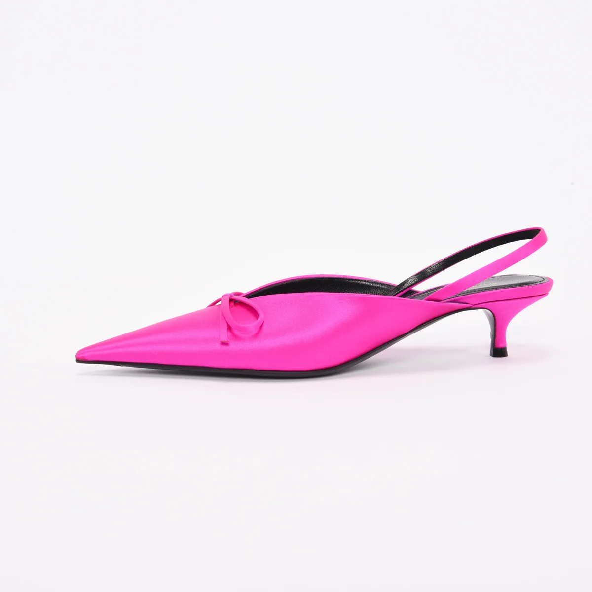 Balenciaga Rose Fuchsia Satin Knife Slingback Pumps 37