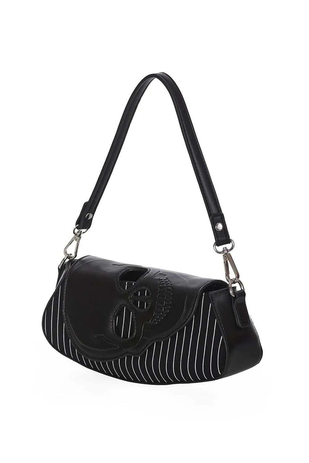 Black Bones Pinstripe Purse