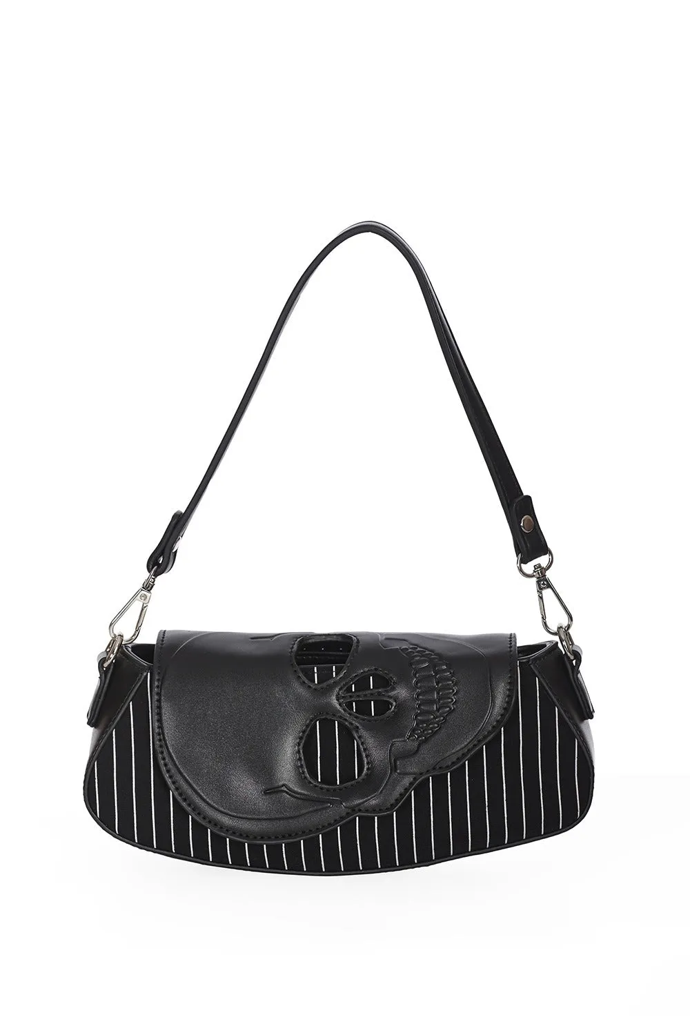 Black Bones Pinstripe Purse