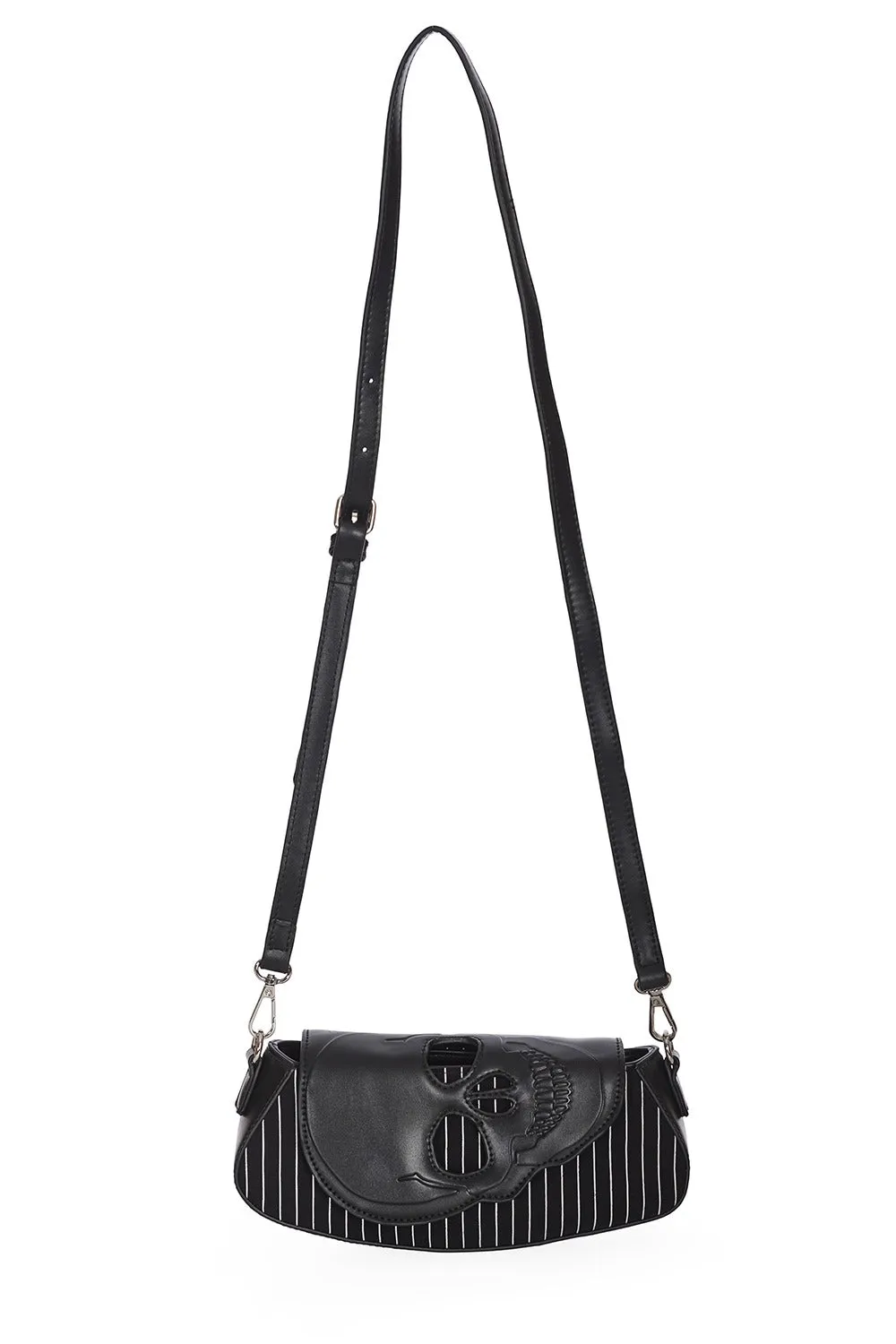 Black Bones Pinstripe Purse