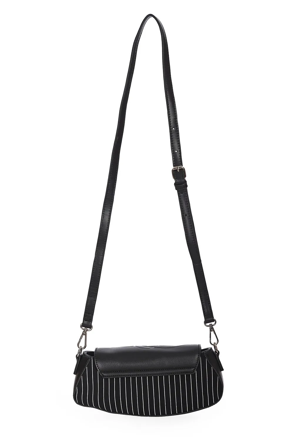 Black Bones Pinstripe Purse