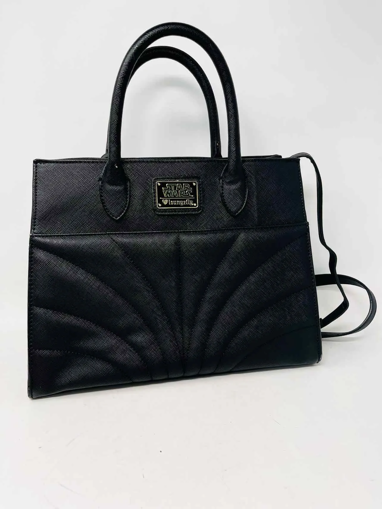 Black Saffiano Faux Leather AS IS Purses Satchel