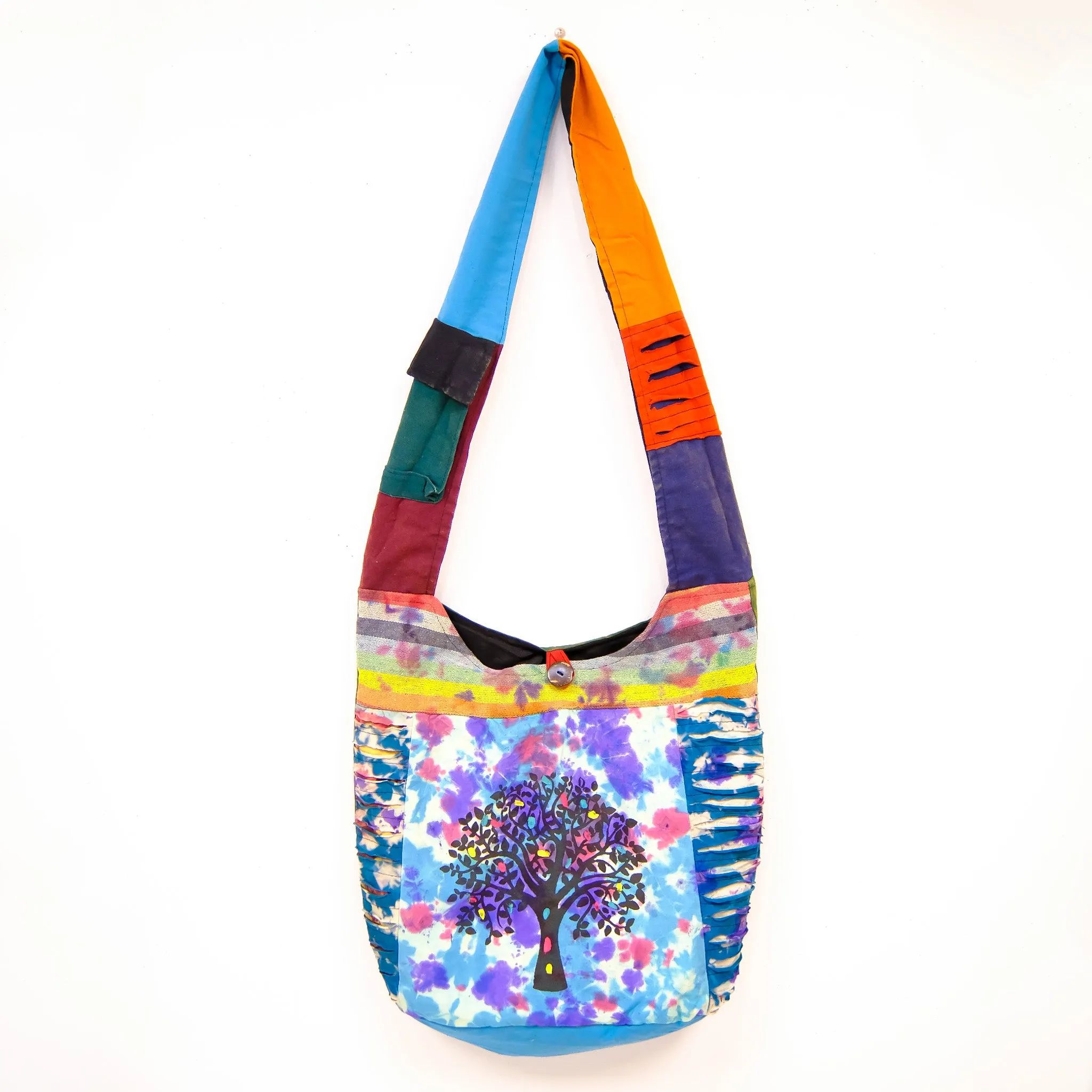 Boho Patchwork Tree of Life Messenger Bag