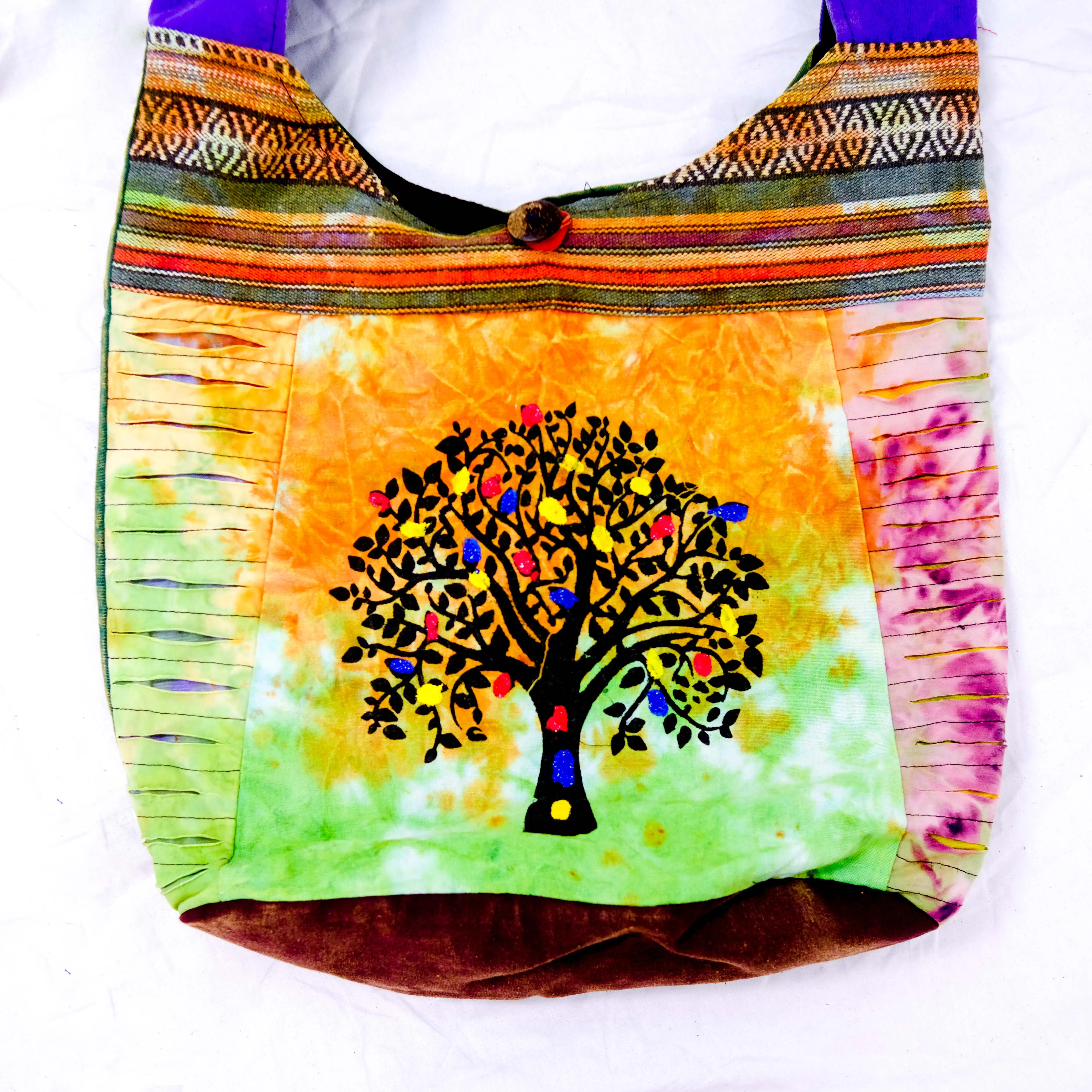 Boho Patchwork Tree of Life Messenger Bag