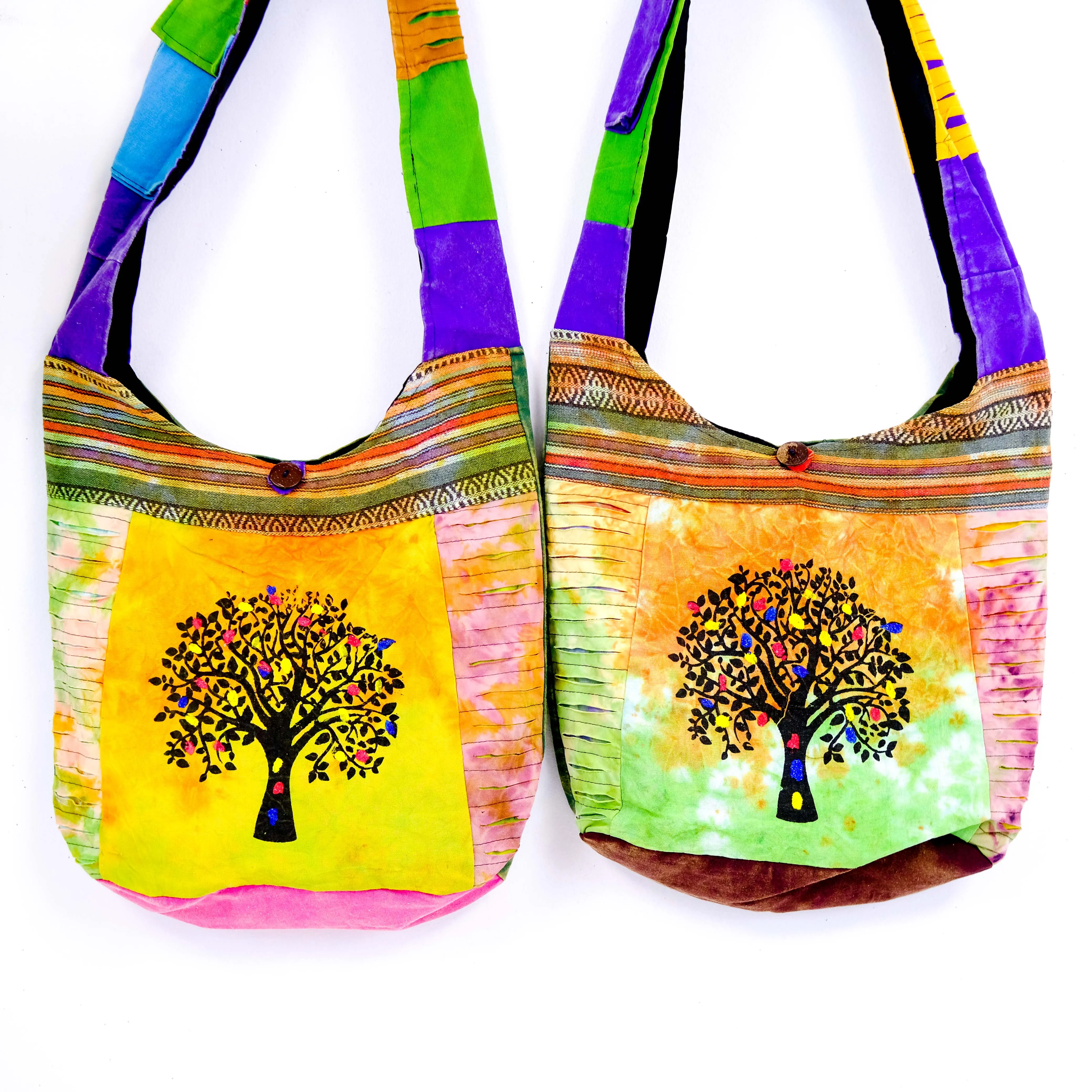 Boho Patchwork Tree of Life Messenger Bag