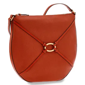 Borsa Donna Hobo a Tracolla THE BRIDGE in Pelle Arancio Bruciato linea Amelia