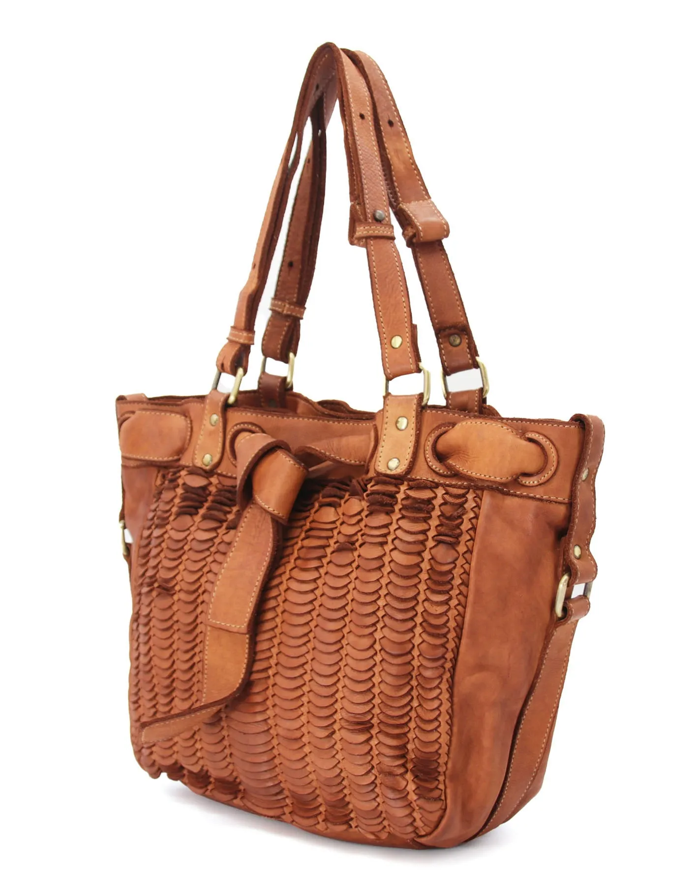 Braided leather vintage shoulder bag wholesale