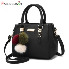 Brand women hairball ornaments totes solid sequined handbag