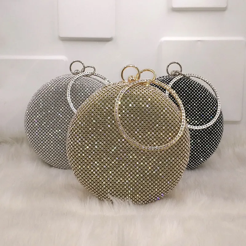 Bridal wedding purse shining cross body bag women evening bag