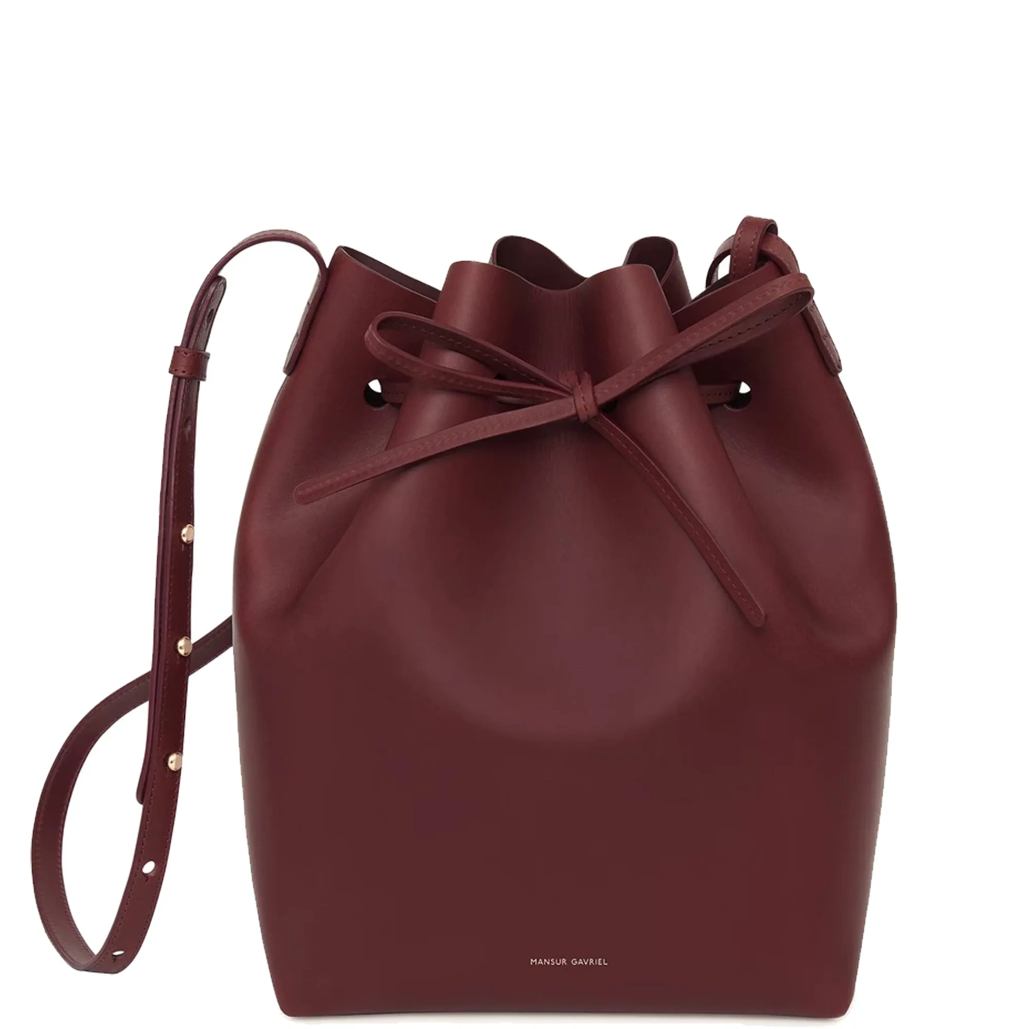 Bucket Bag Calf, Burgundy/Burgundy