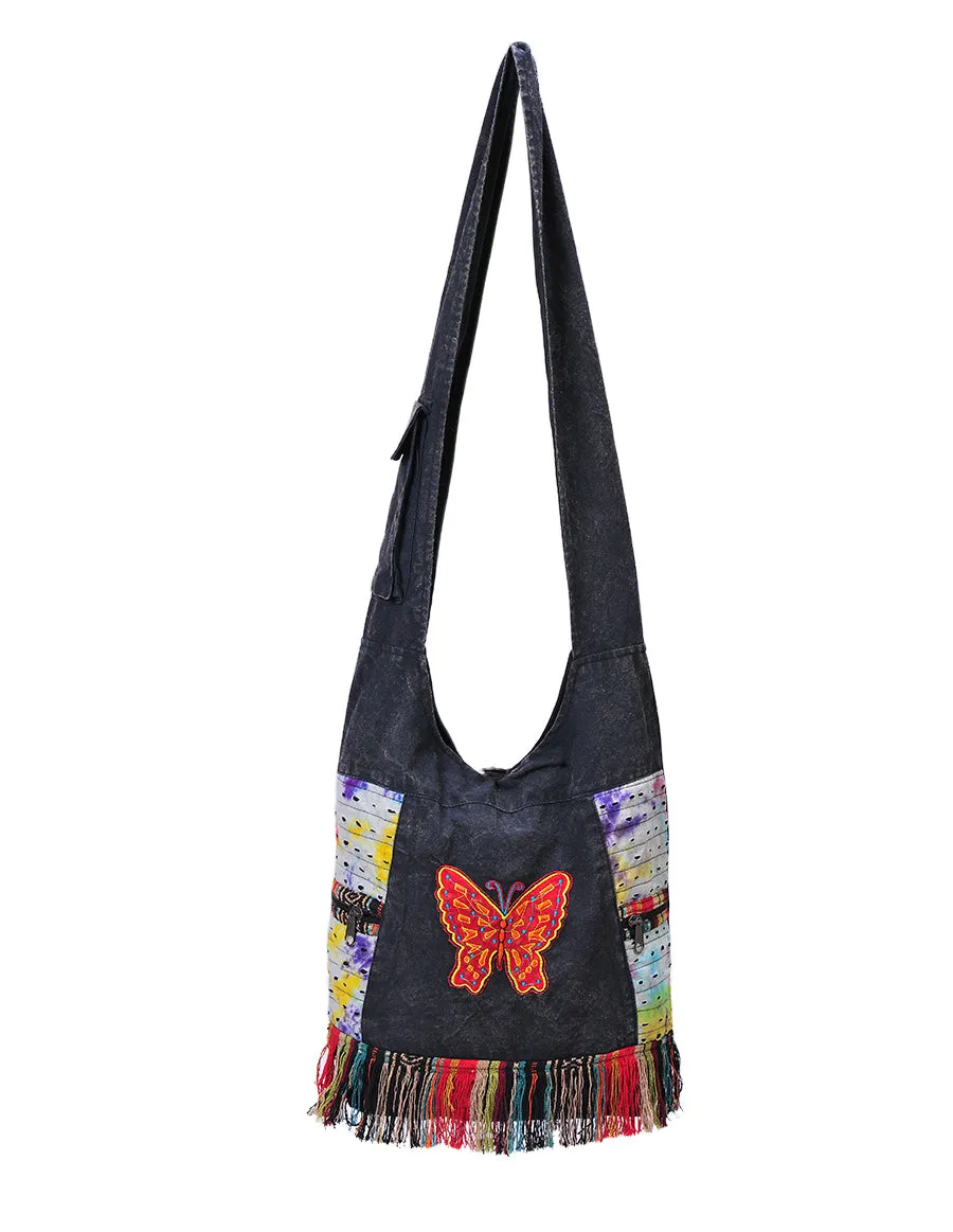 Butterfly Patch Hobo Bag