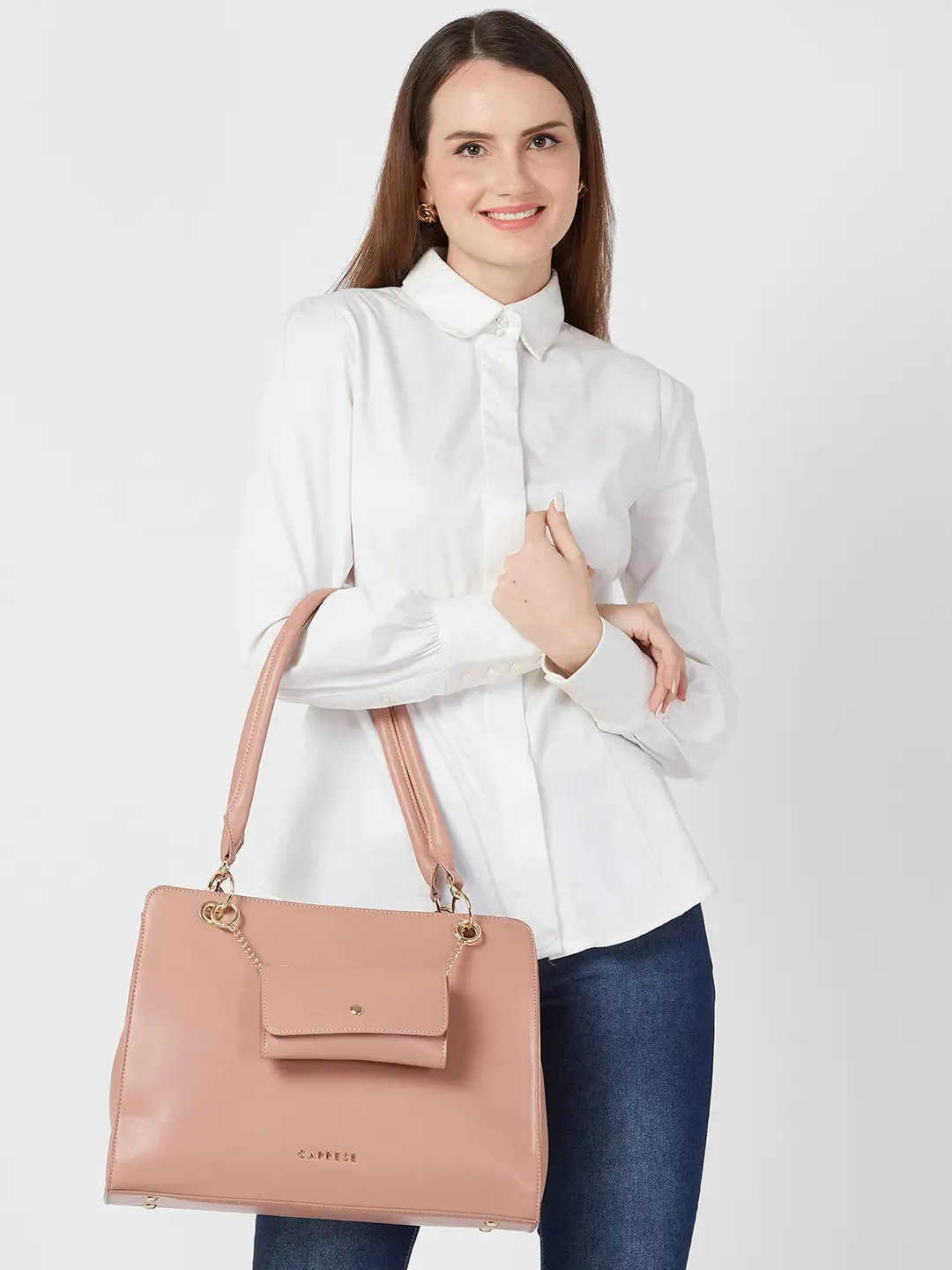 Caprese Capri Satchel Large Pink