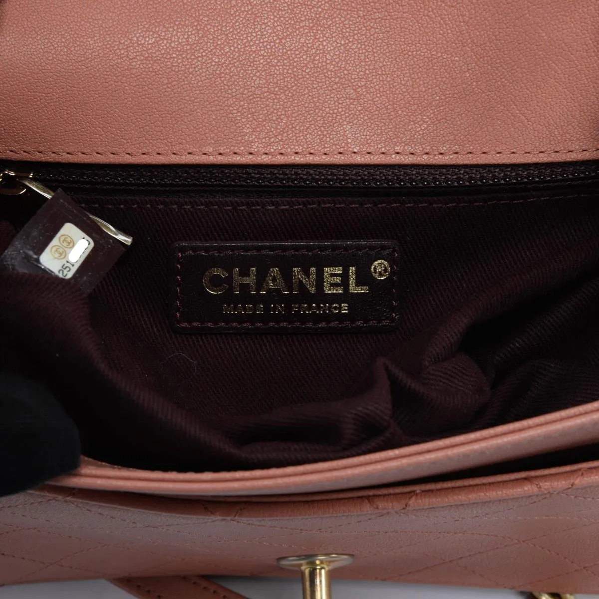 Chanel Pink Quilted Sheepskin Front Chain Flap Bag