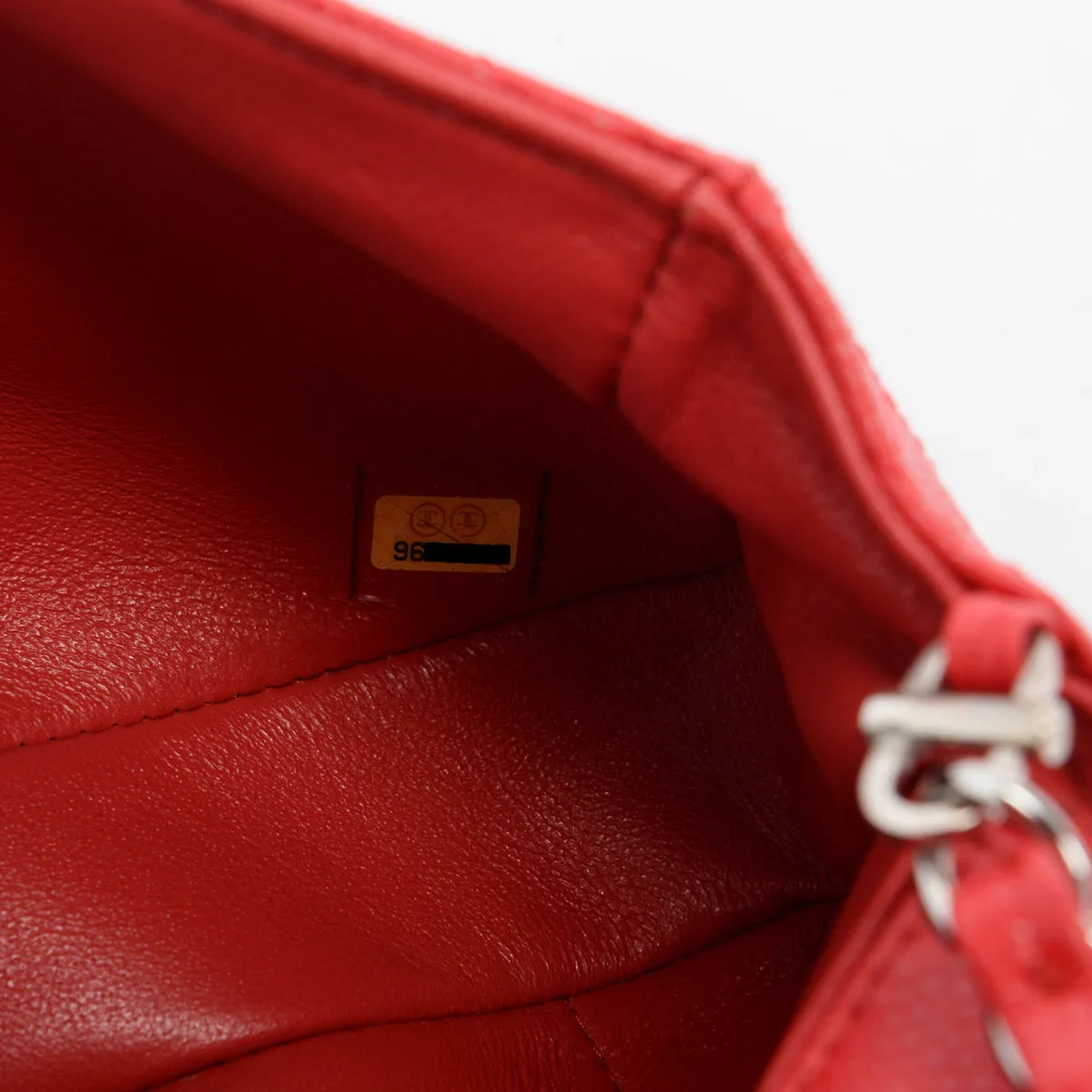 Chanel Red Caviar Leather East West Flap Bag