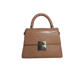 Charles & Keith Light Brown Textured Small Satchel | Pre Loved |