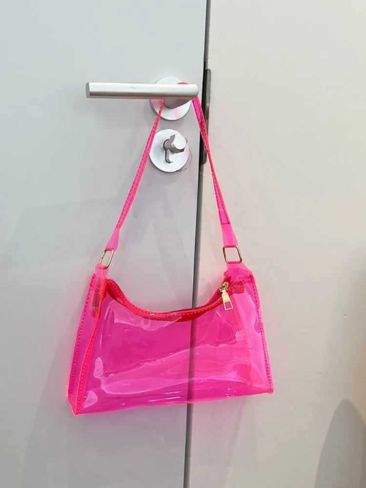 Clear Shoulder Baguette Bag