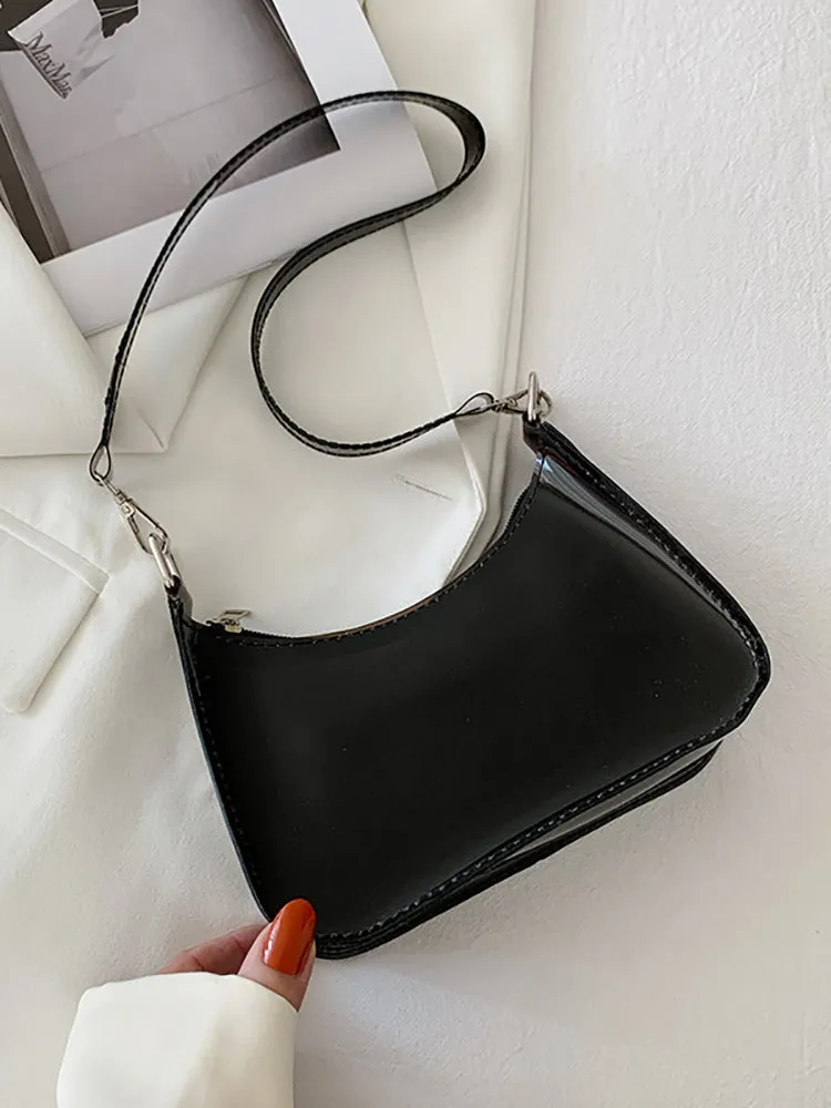 Clear Solid Color Shoulder Bag