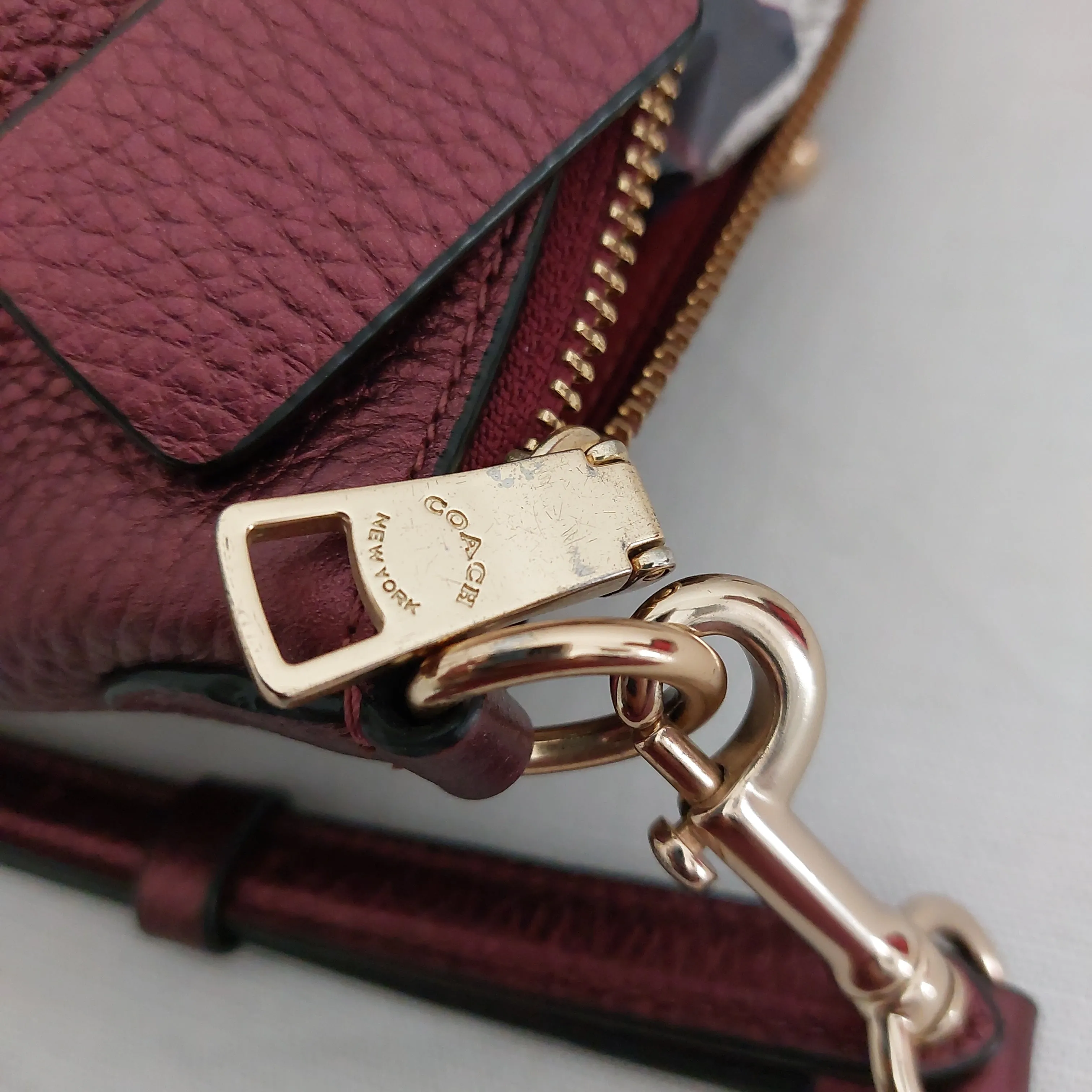 Coach Burgundy Metallic Leather 'Prairie' Satchel | Pre Loved |