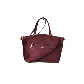 Coach Burgundy Metallic Leather 'Prairie' Satchel | Pre Loved |