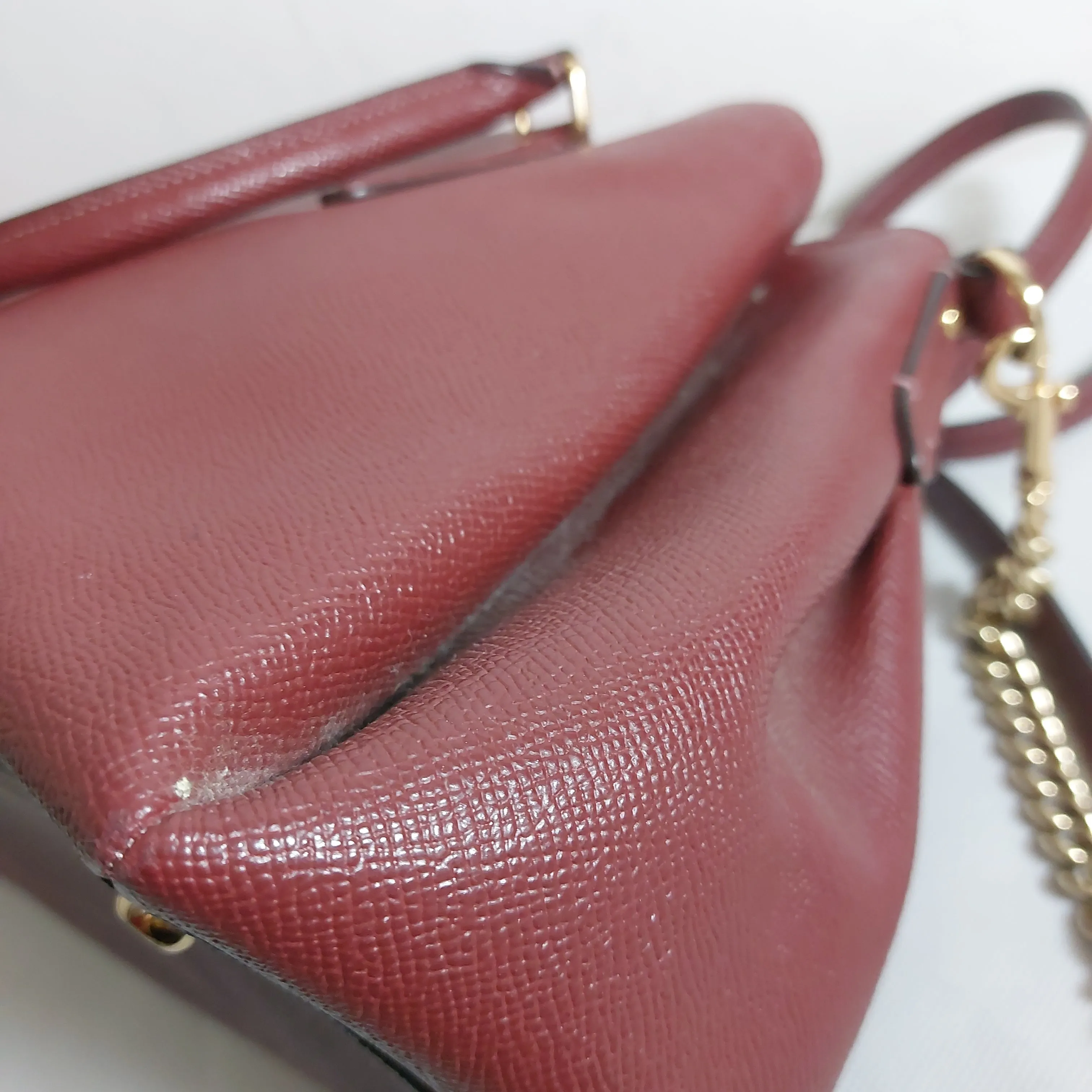 Coach Maroon Leather 'Sage' Satchel | Pre Loved |