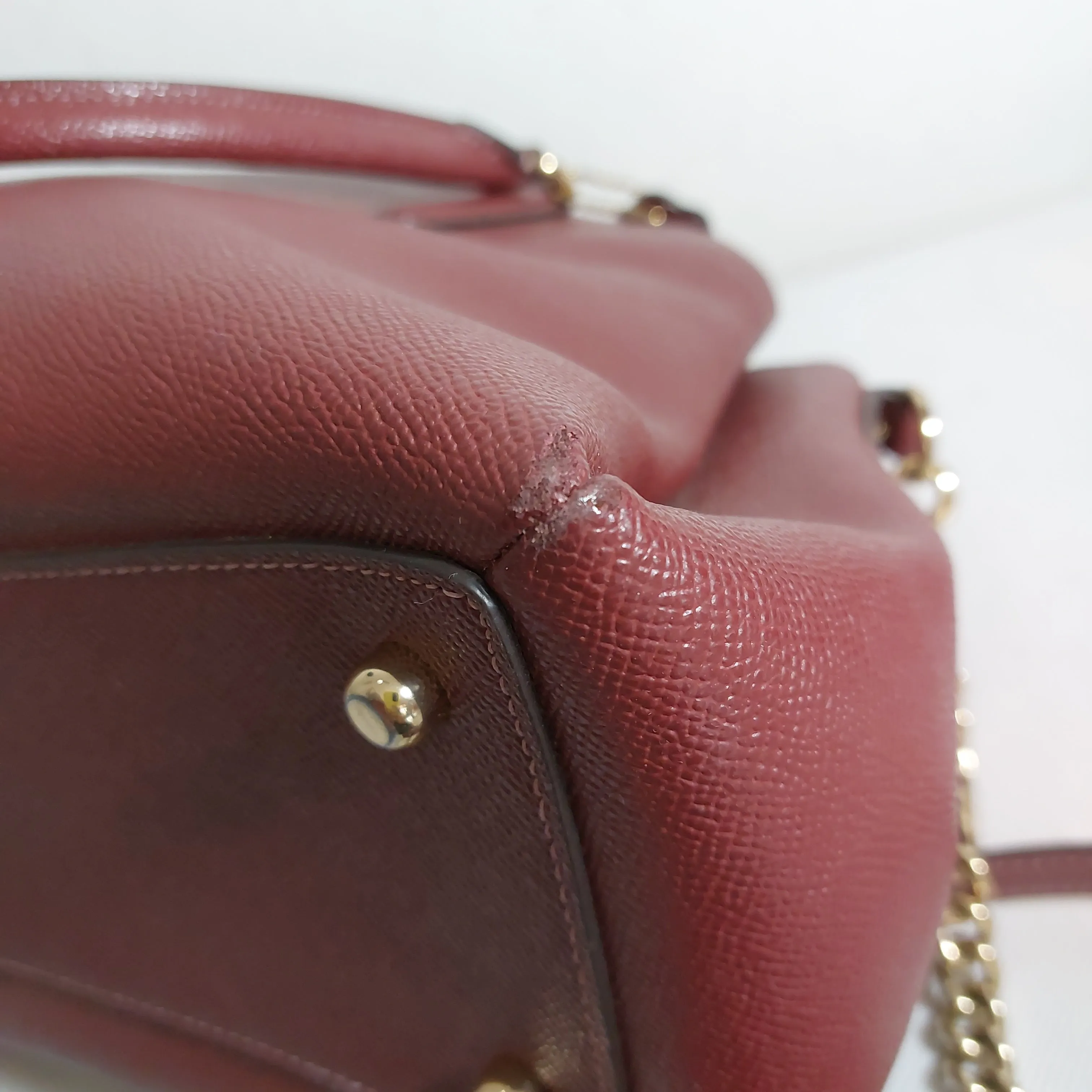 Coach Maroon Leather 'Sage' Satchel | Pre Loved |