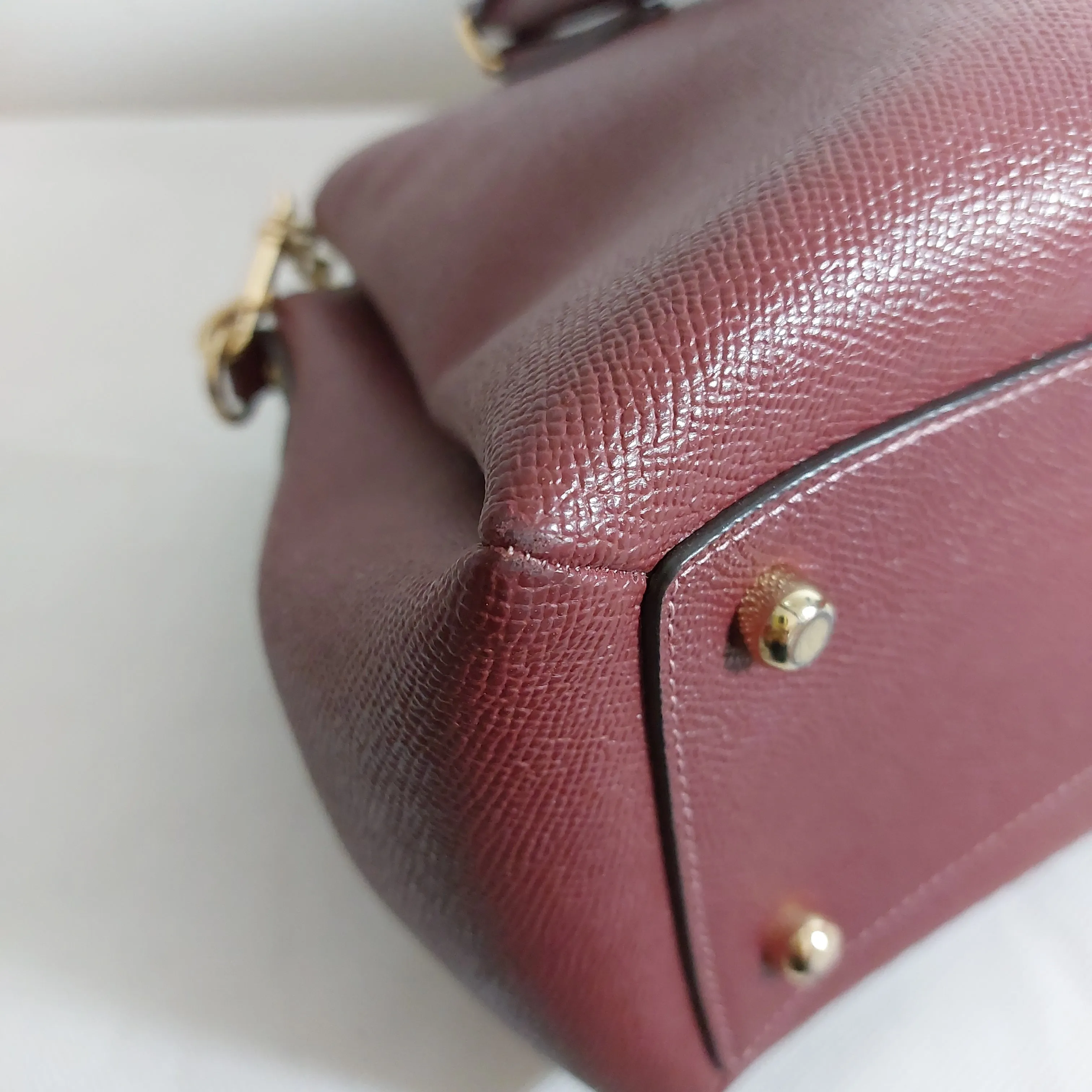 Coach Maroon Leather 'Sage' Satchel | Pre Loved |