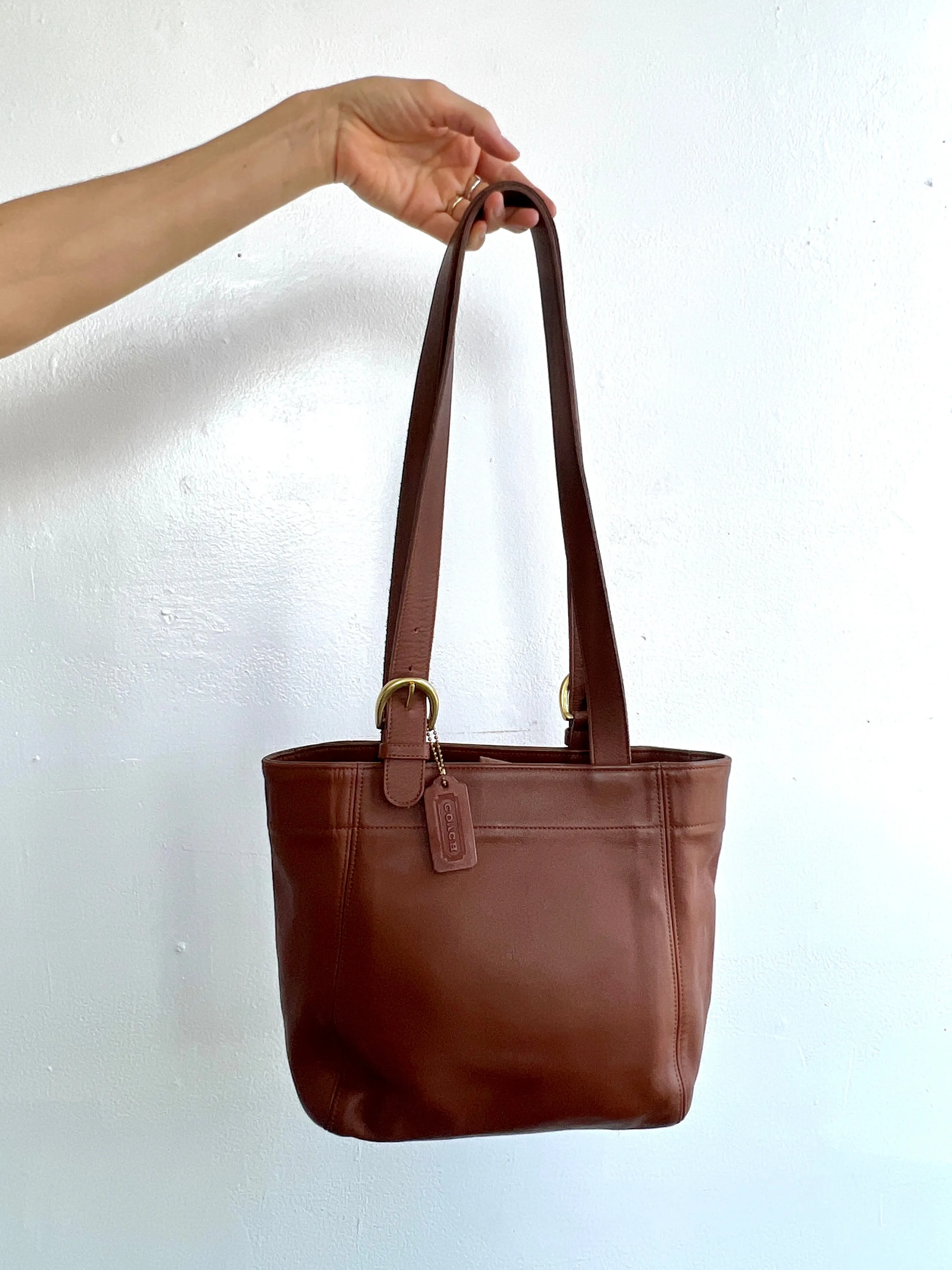 Cognac Leather Coach Shoulder Bag