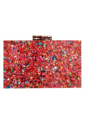 CONFETTI CLUTCH RED MULTI