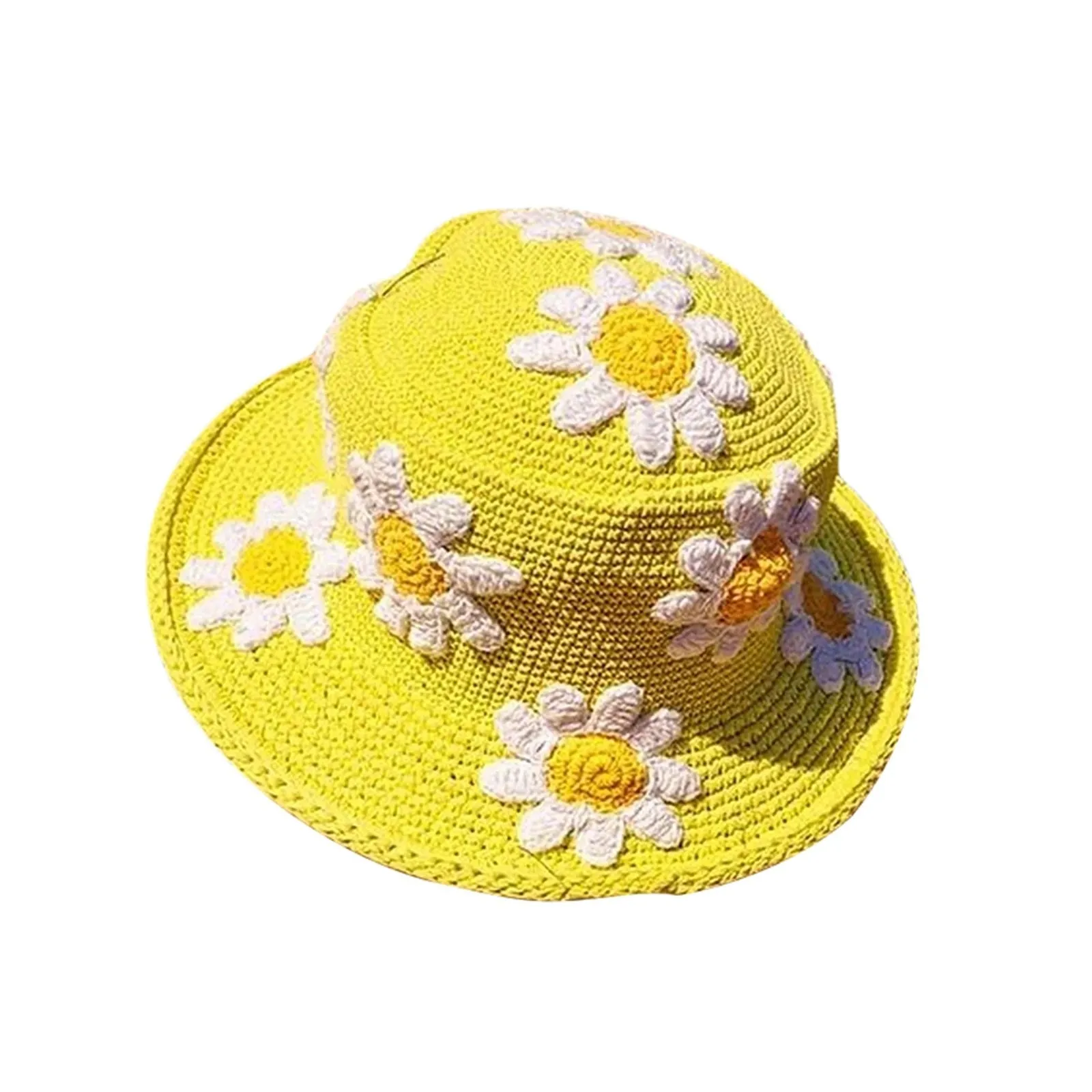 Crochet Daisies Bucket Hat 9 Different Colors And Styles Flowers Polka Dots Knitted Wide Brim Is Great Outdoor Sun Protection For Festivals