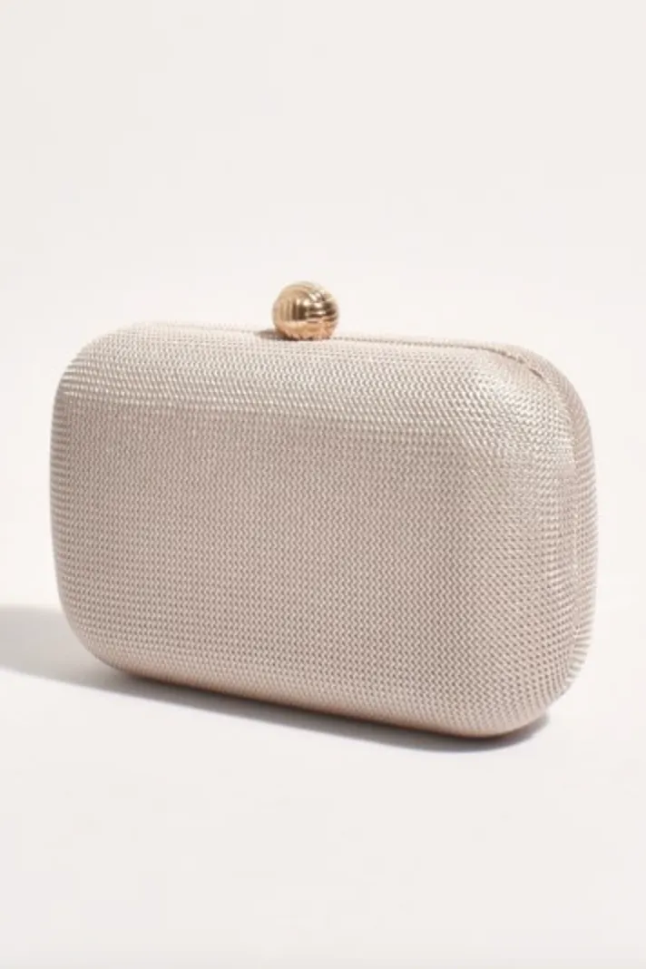 Ella Woven Clutch - Cream