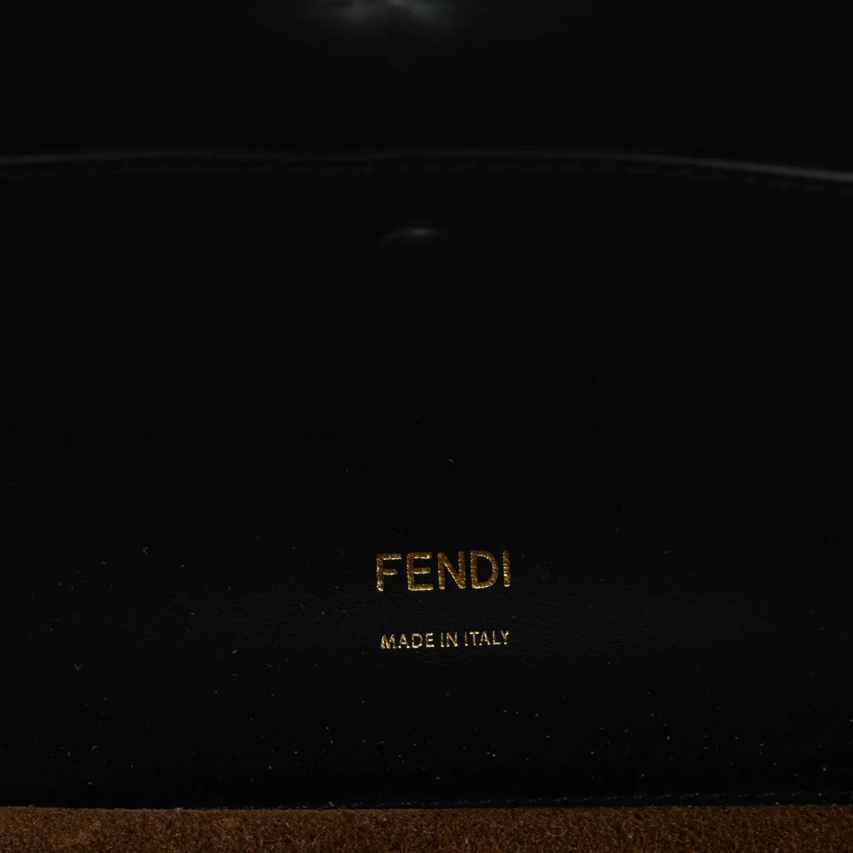 Fendi Black Glossy Lambskin Kan U Shoulder Bag