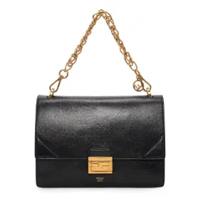 Fendi Black Glossy Lambskin Kan U Shoulder Bag