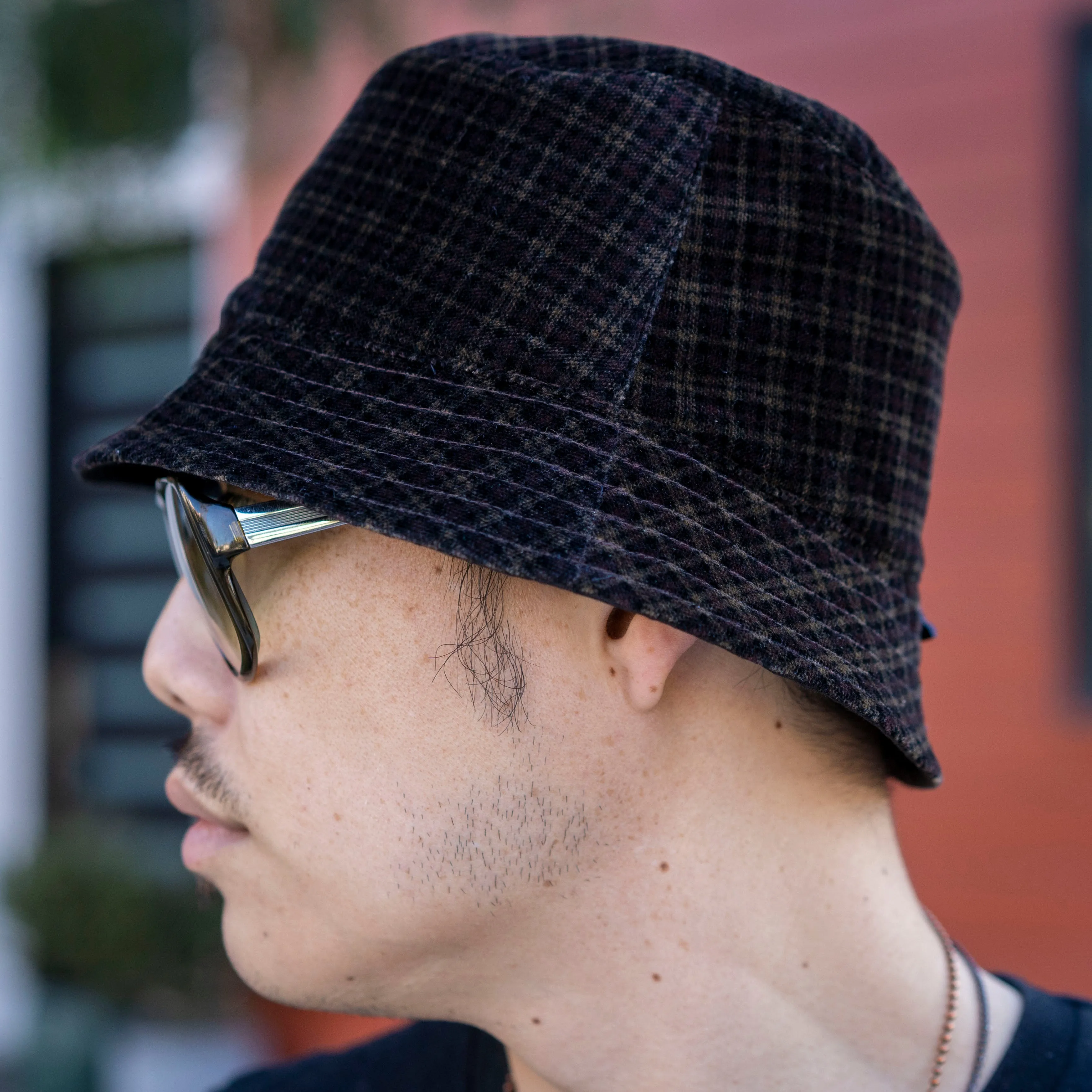 Forest Plaid Velvet Joyride Bucket Hat