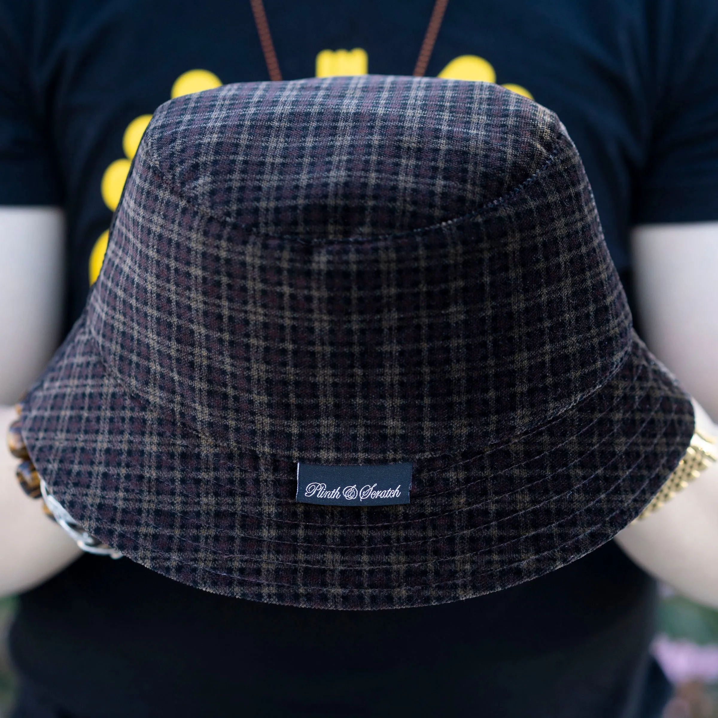 Forest Plaid Velvet Joyride Bucket Hat